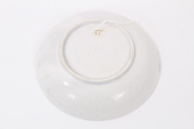 Lot 165 - A Lowestoft blue and white saucer, circa 1790