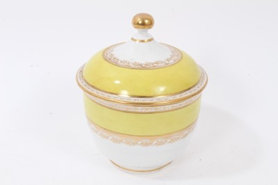 Lot 60 - A Flight and Barr yellow ground sucrier and cover, circa 1795-1800