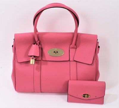 Lot 2151 - Genuine Mulberry pink leather Bayswater handbag with matching purse