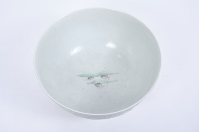 Lot 186 - A Worcester pleat moulded bowl, painted in Chinese style with the Stag Hunt pattern, circa 1755