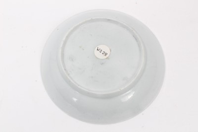 Lot 187 - A Worcester saucer, 'pencilled' in Chinese style, circa 1755