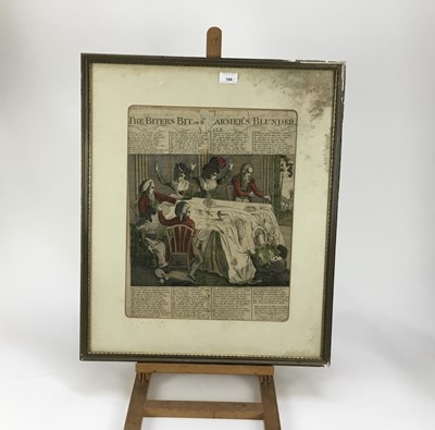 Lot 74 - Late 18th / early 19th century engraved cartoon and a Continental print