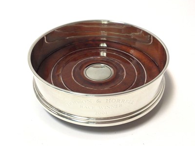 Lot 351 - Contemporary silver wine coaster of plain circular form (Sheffield 2000 Millennium mark)