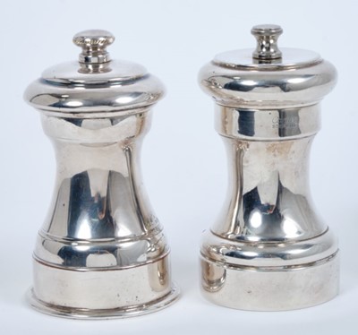 Lot 353 - Contemporary sterling silver capstan pepper grinder, marked Cartier Sterling, and one other plated