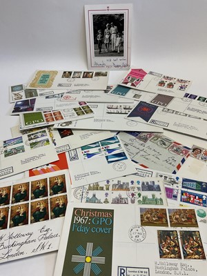 Lot 37 - Lot 1960s Royal First Day Covers all addressed to The Duke of Edinburgh's Page Mr William Holloway and mostly Buckingham Palace postmarked (20) and a Christmas card from H.R.H. Princess Alexandra a...