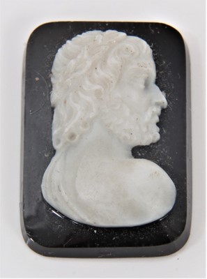 Lot 813 - Small 19th century carved cameo hardstone plaque, 2cm high