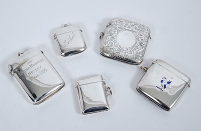 Lot 359 - Five late Victorian and early 20th century silver vestas