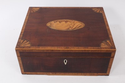 Lot 859 - George III mahogany and patera inlaid writing slope