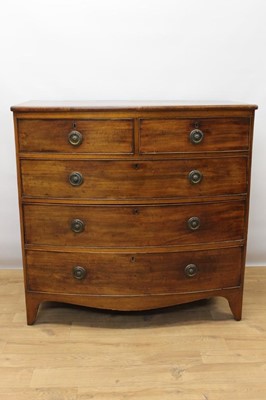 Lot 1465 - Regency mahogany bowfront chest.