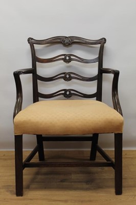 Lot 1462 - George III mahogany elbow chair