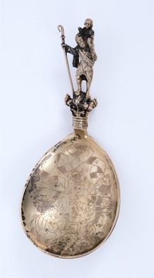 Lot 462 - Continental silver gilt anointing spoon