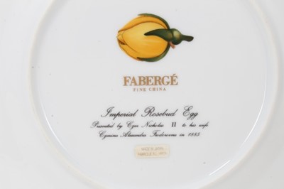 Lot 827 - Set of four modern ‘Fabergé Fine China’ dishes decorated with Imperial Easter eggs