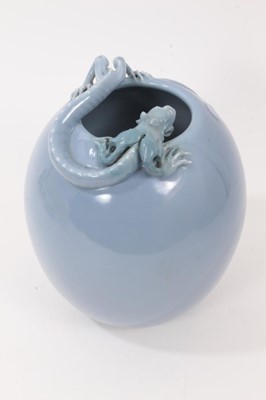 Lot 179 - Chinese clair-de-lune glazed dragon vase