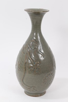 Lot 183 - Celadon bottle vase