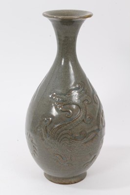 Lot 183 - Celadon bottle vase