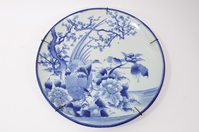 Lot 182 - Large Japanese blue and white charger