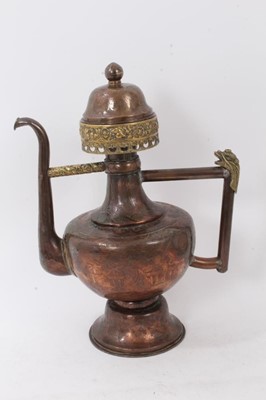 Lot 887 - 19th century Chinese copper ewer