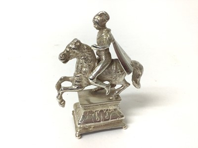 Lot 445 - Dutch silver knight on a horse figure