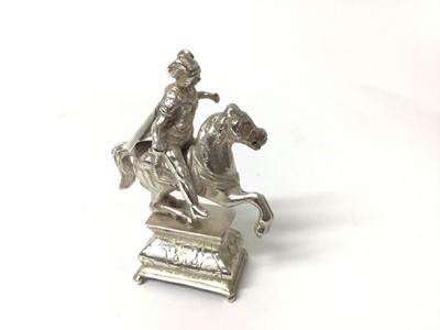 Lot 445 - Dutch silver knight on a horse figure