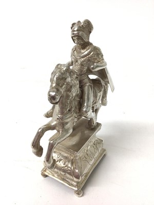 Lot 445 - Dutch silver knight on a horse figure