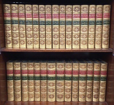 Lot 841 - Sir Walter Scott, The Waverley Novels, published Adam and Charles Black 1865-1868, 48 volumes, all in fine full calf bindings with marbled ends