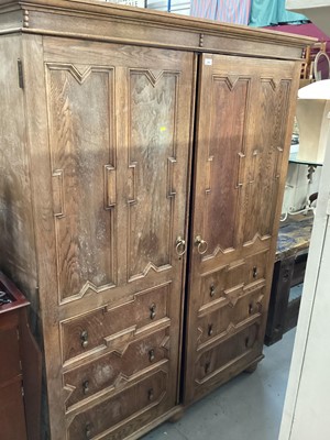 Lot 899 - Oak Double wardrobe