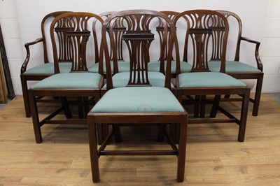 Lot 1362 - Set of eight George III style mahogany dining chairs