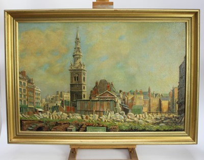 Lot 1288 - Francis Ives Naylor, oil on canvas, London bomb site