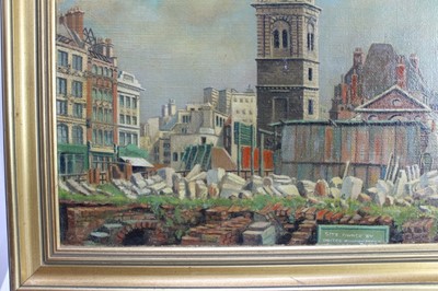 Lot 1288 - Francis Ives Naylor, oil on canvas, London bomb site