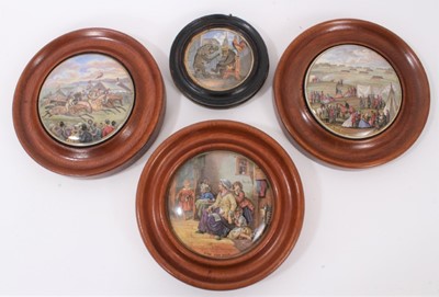 Lot 322 - Four Prattware pot lids