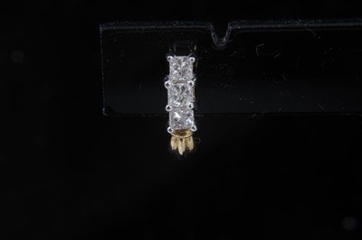 Lot 300 - Pair 14ct gold diamond earrings