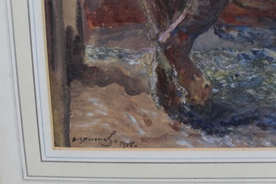 Lot 922 - *Sir Alfred Munnings watercolour - "The Willing Slave", signed and dated 1905, in glazed gilt frame