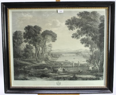 Lot 1202 - Wilhelm Friedrich Gmelin (1760-1820) engraving after Claude Lorrain - Il Molino Di Claudio, 1804, 56cm x 68cm, in glazed ebonised frame