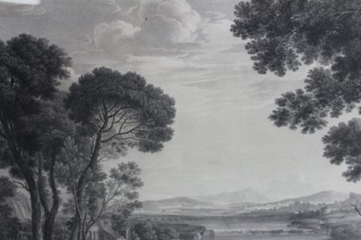 Lot 1202 - Wilhelm Friedrich Gmelin (1760-1820) engraving after Claude Lorrain - Il Molino Di Claudio, 1804, 56cm x 68cm, in glazed ebonised frame