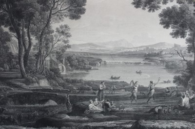Lot 1202 - Wilhelm Friedrich Gmelin (1760-1820) engraving after Claude Lorrain - Il Molino Di Claudio, 1804, 56cm x 68cm, in glazed ebonised frame