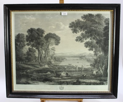 Lot 1202 - Wilhelm Friedrich Gmelin (1760-1820) engraving after Claude Lorrain - Il Molino Di Claudio, 1804, 56cm x 68cm, in glazed ebonised frame