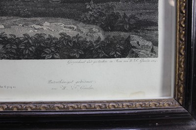 Lot 1202 - Wilhelm Friedrich Gmelin (1760-1820) engraving after Claude Lorrain - Il Molino Di Claudio, 1804, 56cm x 68cm, in glazed ebonised frame