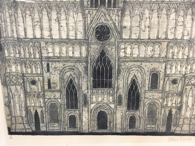Lot 101 - Valerie Thornton (1931-1991) signed etching and aquatint - Church, 5/50, 56cm x 66cm, in glazed frame