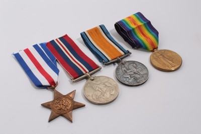 Lot 819 - First World War pair comprising War and Victory medals named to 128833 CPL. J. Preston. A.S.C., together with a Second World War France and Germany Star and a Second World War War medal (4)