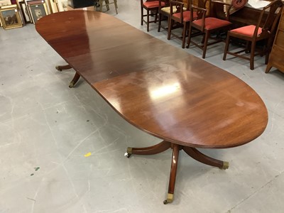 Lot 1344 - Regency style twin pedestal dining table