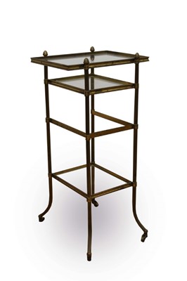 Lot 1332 - Stylish Continental brass four tier étagère