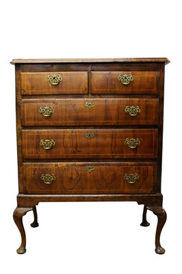 Lot 1347 - 18th century and later walnut and line inlaid chest