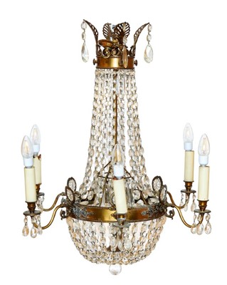 Lot 1349 - Impressive Louis XVI style cut glass chandelier