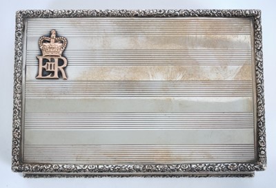 Lot 59 - H.M. Queen Elizabeth II, fine presentation gold mounted silver table box