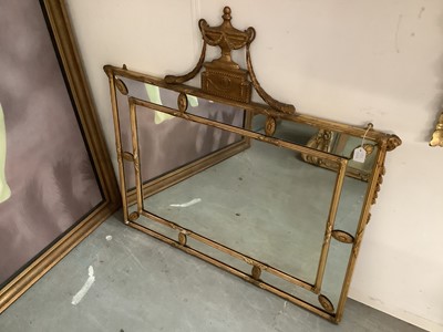 Lot 1351 - 19th century Adam revival gilt gesso wall mirror