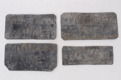 Lot 877 - Four Victorian lead arboretum labels