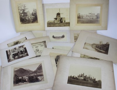 Lot 1205 - Group of twenty-one Victorian and early 20th century black and white photographs, Norfolk views to include country houses and other notable buildings, each unframed