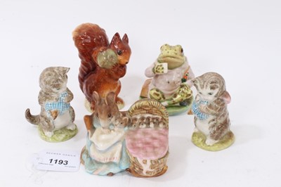 Lot 1193 - Five Beswick Beatrix Potter figures (5)