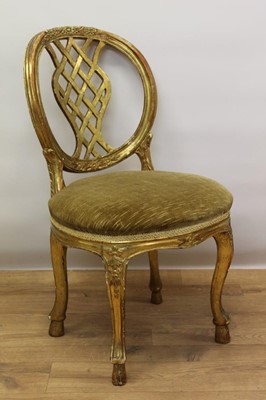 Lot 1424 - 19th century Continental gilt side chair