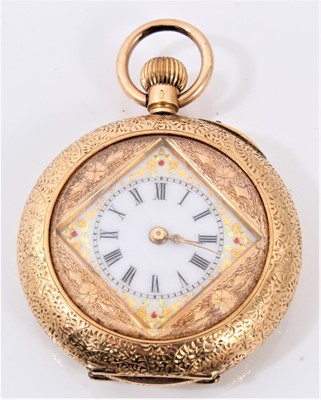 Lot 641 - Ladies Swiss Gold 14ct Fob watch